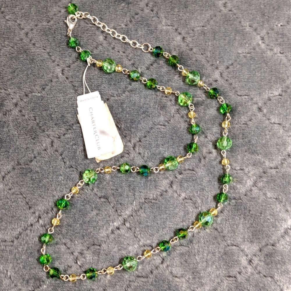 NWT  Macy's Charter House Green Swarovski Crystal Choker - Picture 5 of 8
